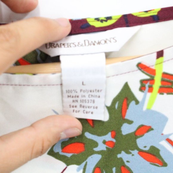 Drapers & Damons Blouse Top Womens Multicolor Lightweight Floral Pattern Size L - Picture 6 of 9